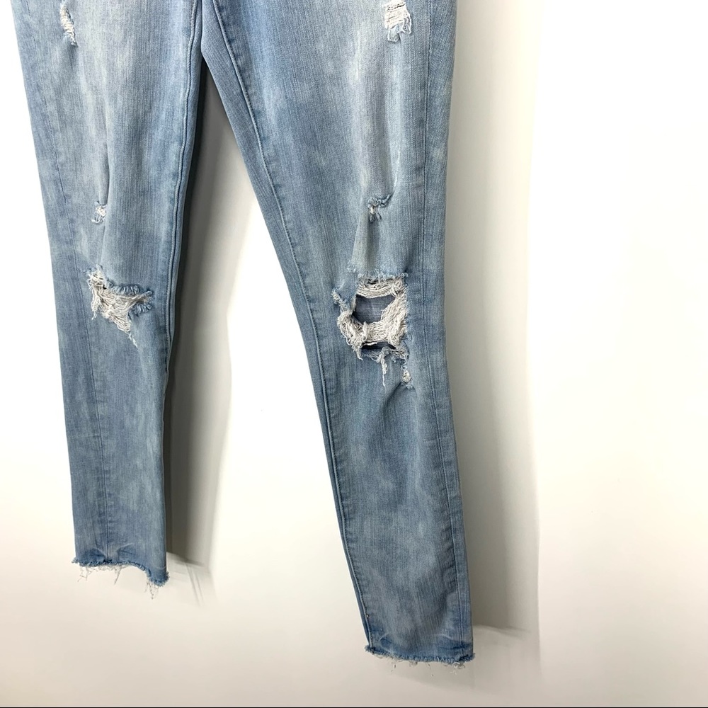 American Eagle Distressed 360° Super Stretch Skinny Jean Jeggings Light Wash 6 - Picture 7 of 16
